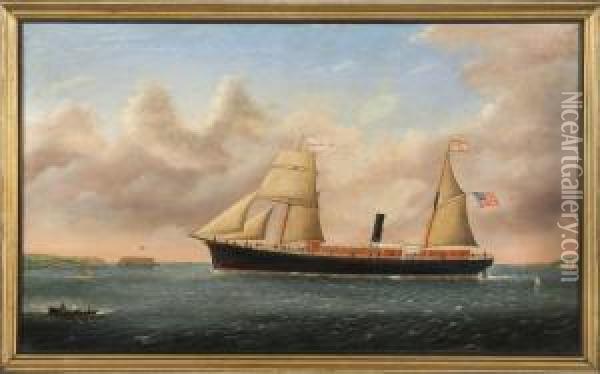 The Steam/sail Vessel Oil Painting - Joseph B. Smith