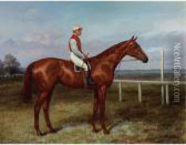 Whisperer, Winner Of The Portland Plate, Doncaster, 1893 Oil Painting - G.D. Giles