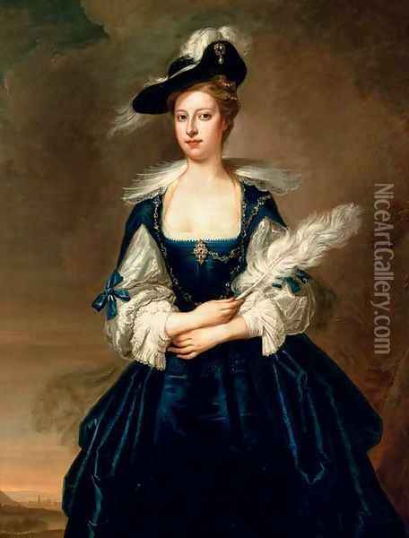 Portrait of Elizabeth Dunch, later Lady Oxenden Oil Painting - Thomas Hudson Devonshire