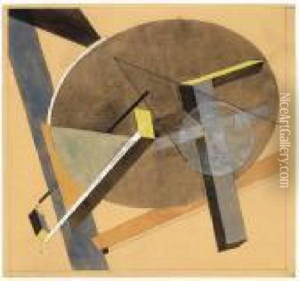 Ohne Titel - Proun Oil Painting - Eliezer Markowich Lissitzky