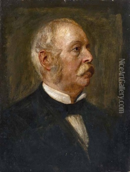 Brustbild Marco Minghettis (1818-1886), Italienischer Politiker Und Journalist Oil Painting - Franz Seraph von Lenbach