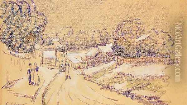 Early Snow at Louveciennes I Oil Painting - Alfred Sisley