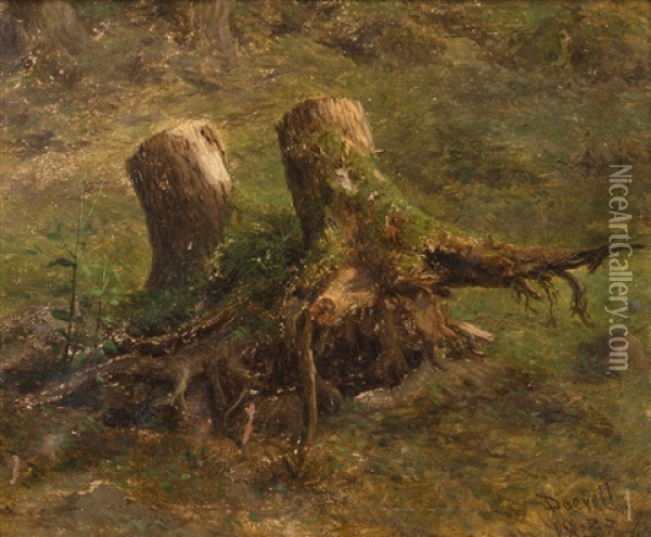 A Study Of Tree Stumps Oil Painting - Ernst Gustav Doerell