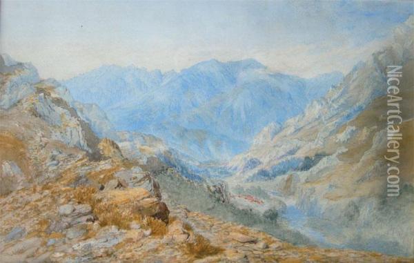 Mining Settlement, Kawarau Gorge, Otago Oil Painting - John Gully