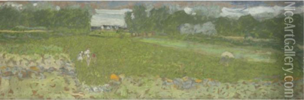 Prairie Au Bord De La Mer A Loctudy Oil Painting - Jean-Edouard Vuillard