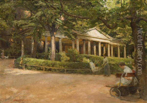 Frantiskov Park In Brno (now Known As Denisovy Sady) Oil Painting - Samuel Brunner