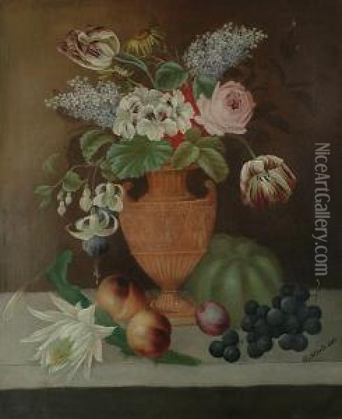 Still Life With Flowers Oil Painting - Edwin Steele