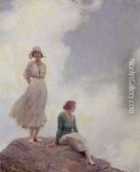 The Boulder Oil Painting - Charles Curran