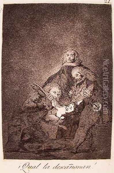 How They Pluck Her! Oil Painting - Francisco De Goya y Lucientes