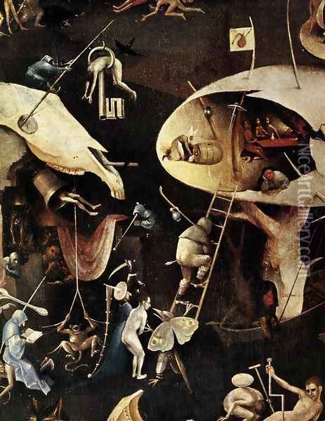 Triptych of Garden of Earthly Delights (right wing) (detail 4) c. 1500 Oil Painting - Hieronymous Bosch