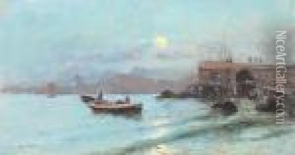 Marina Di Napoli Oil Painting - Oscar Ricciardi