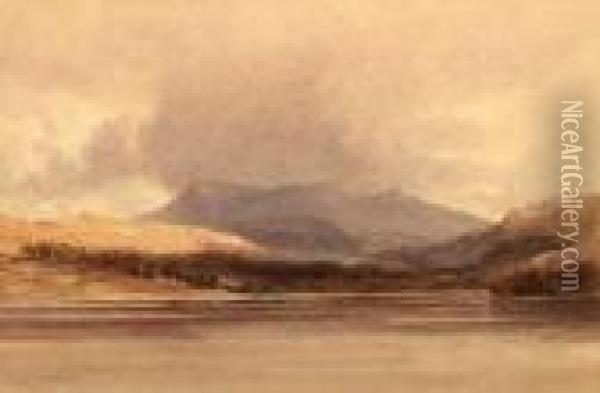 View Of A Scottish Loch Oil Painting - Anthony Vandyke Copley Fielding