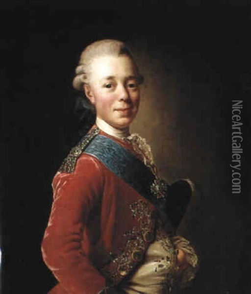 Grand Duke, Tsarevich And Heir, Pavel Petrovich Oil Painting - Alexander Roslin