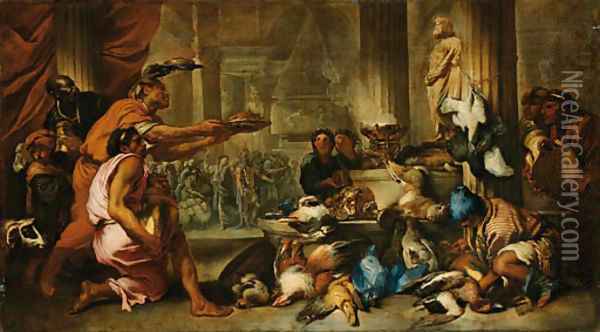 A Pagan Sacrifice Oil Painting - Giovanni Benedetto Castiglione