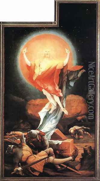 The Resurrection of Christ (The Isenheimer Altarpiece) 1510-15 Oil Painting - Matthias Grunewald (Mathis Gothardt)