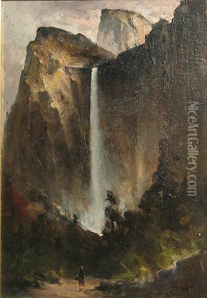 Bridal Veil Falls, Yosemite Oil Painting - Edward Rufus Hill