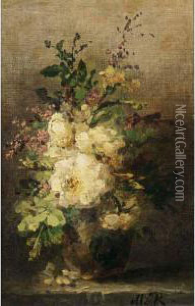 A Flower Still Life Oil Painting - Margaretha Roosenboom