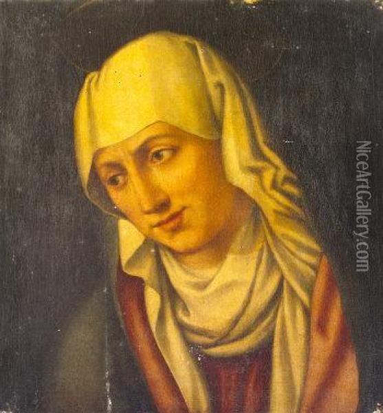 Head Of The Virgin Oil Painting - Sebastiano Del Piombo