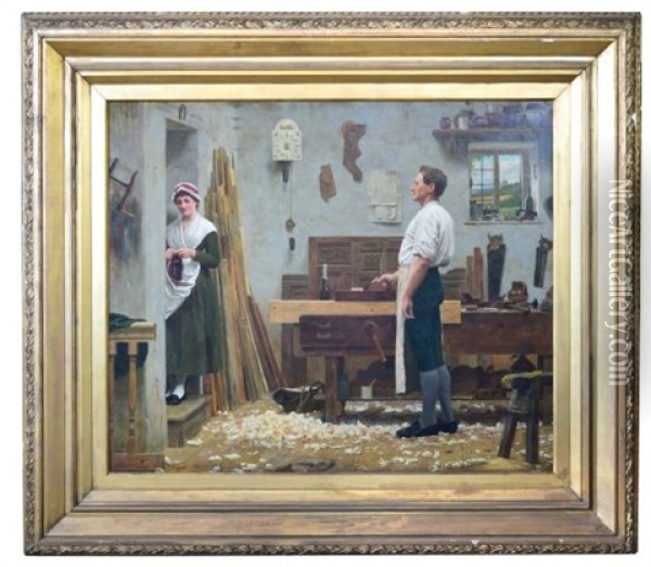 The Carpenter's Shop Oil Painting - Henry Stacy Marks
