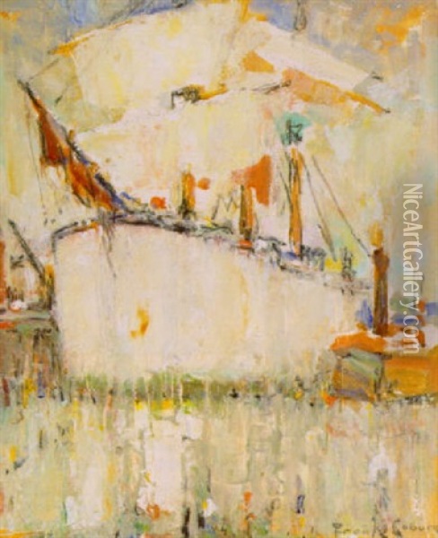 Harbor Scene Oil Painting - Frank Coburn