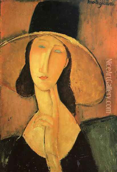 Portrait of a Woman with Hat Oil Painting - Amedeo Modigliani
