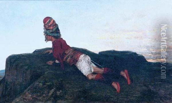 Bashi Bouzouk,1867 Oil Painting - Osman Pacha Zadeh Hamdy Bey