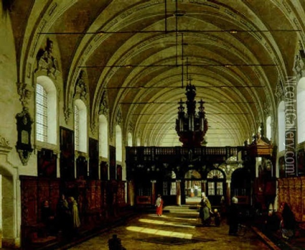 Interior Fra St. Jacques Kirke I Antwerpen Oil Painting - Heinrich Hansen