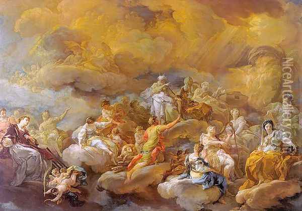 Saints in Glory 1755 Oil Painting - Corrado Giaquinto