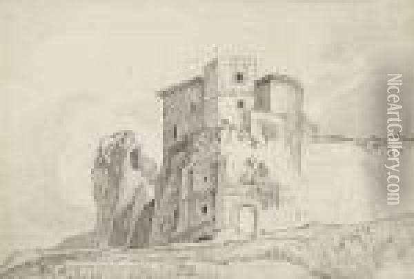 Ruins Of The Chateau De Robert-de-diables Oil Painting - John Sell Cotman
