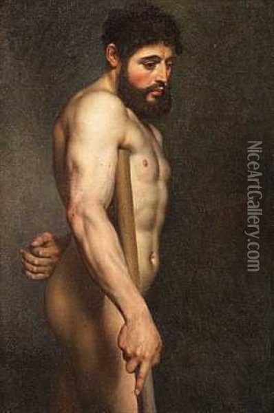 Mandlig Modelfigur Oil Painting - Christoffer Wilhelm Eckersberg