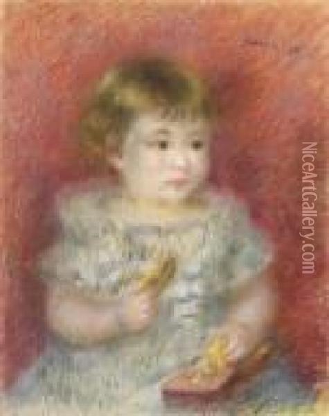 Portrait De Bebe Oil Painting - Pierre Auguste Renoir