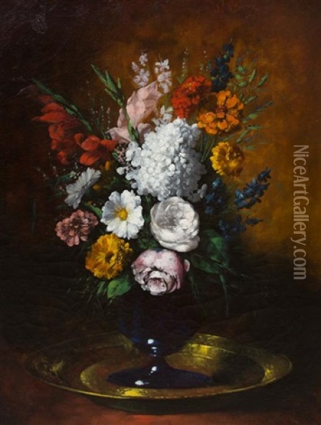 A Bouquet Of Flowers Oil Painting - Germaine Ribot
