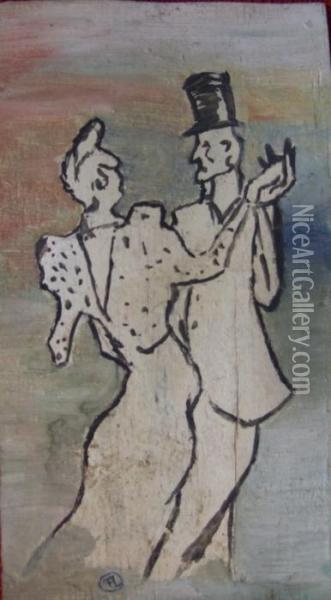 Couple Dansant Oil Painting - Henri De Toulouse-Lautrec