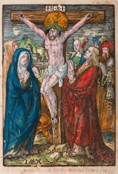 The Death Of Christ On The Cross Oil Painting - Jacob Cornelisz. Van Oostsanen