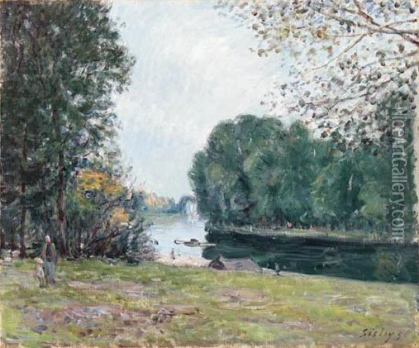 Un Tournant Du Loing, T Oil Painting - Alfred Sisley