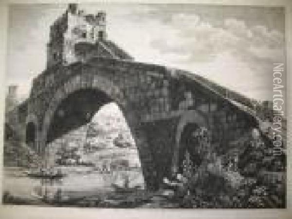 Ponte Salario. Radierung Aus Le 
Antichita Romane 1822.ca.40:56cm. (211) Bogen Angeschmutzt Oil Painting - Luigi Rossini