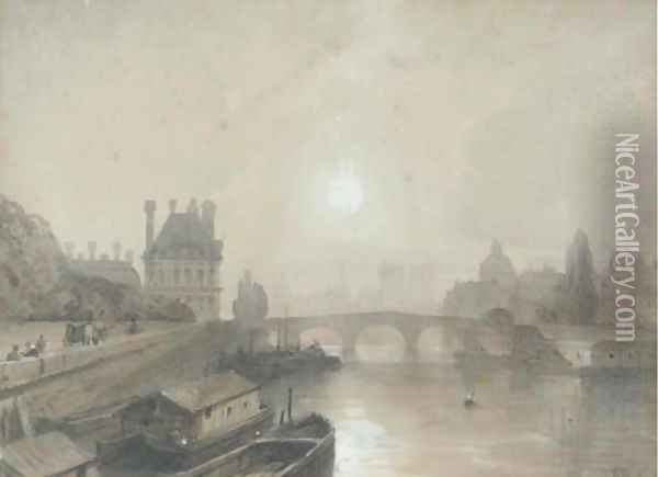 Views of Paris from the Seine Oil Painting - William Wyld