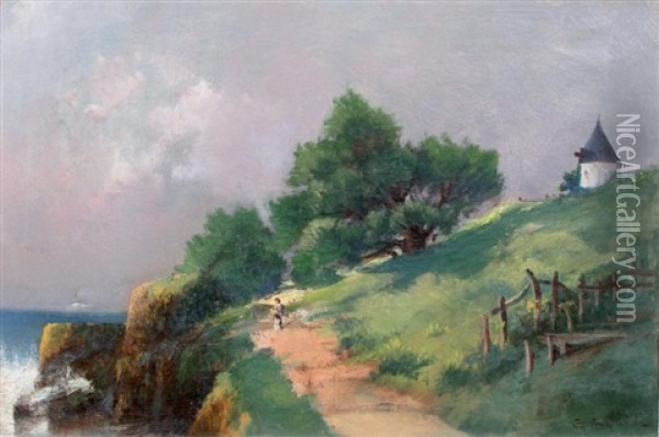 Chemin Cotier Oil Painting - Gaston Anglade
