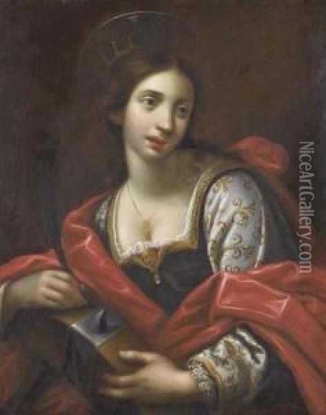 Heilige Katharina. Oil Painting - Simone Pignone