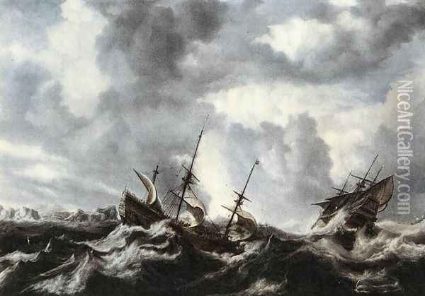 Storm on the Sea 1632 Oil Painting - Bonaventura, the Elder Peeters