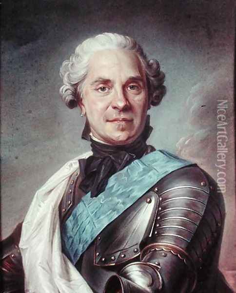 Marshal Maurice de Saxe 1696-1750 Oil Painting - Maurice Quentin de La Tour