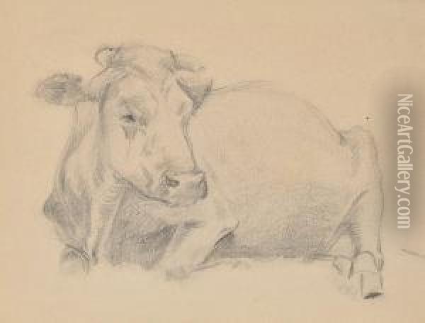 Cow With The Crumpled Horn Oil Painting - Henry George Keller