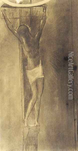 Crucifixion Oil Painting - Odilon Redon