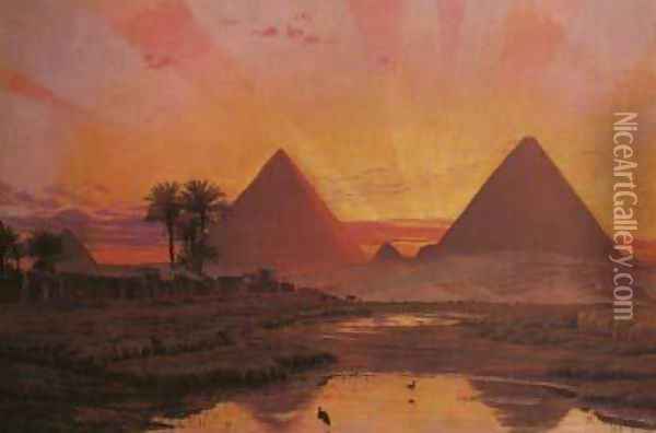 Pyramids of Gizeh Oil Painting - Thomas Seddon