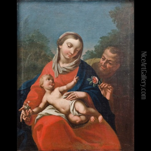 Sacra Famiglia Oil Painting - Felice (Fra) Cignaroli