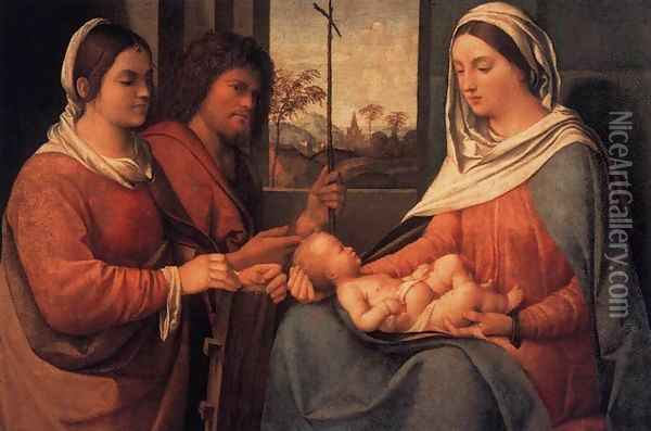 Sacra Conversazione Oil Painting - Sebastiano Del Piombo