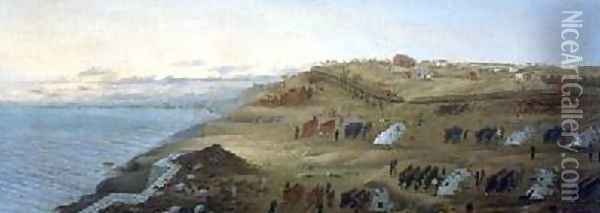 Argentine Camp at Uruguaiana Rio Grande Brazil 1865 Oil Painting - Candido Lopez