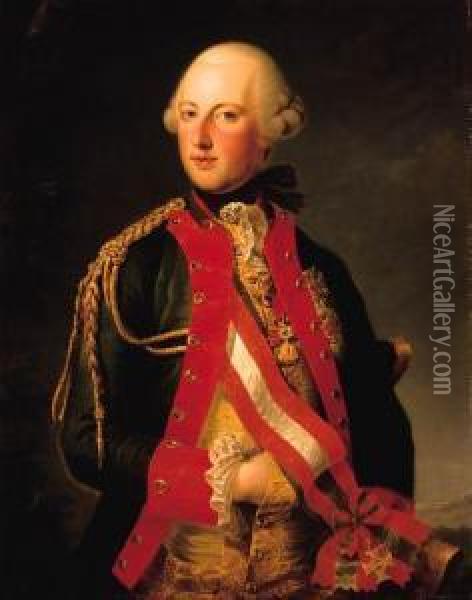 Portrait Of The Emperor Josef Ii Oil Painting - Joseph Hickel