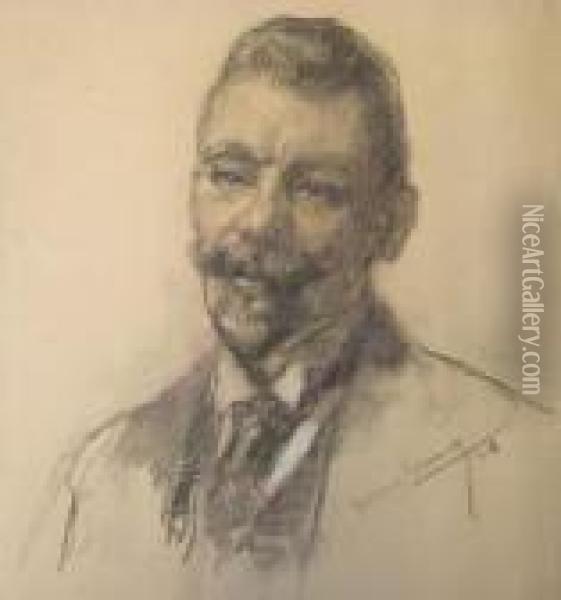 Portrait De Nestor Van Mulders Oil Painting - Georges Lemmen