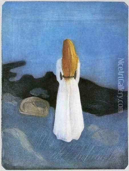Girl on the Beach Oil Painting - Edvard Munch